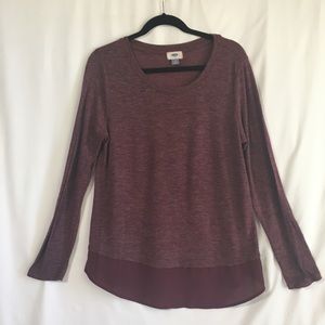 Old Navy Ombré Cranberry Long Sleeve Tee